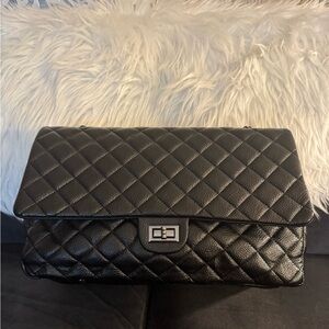 Jumbo Flap Quilted Leather Shoulder Bag